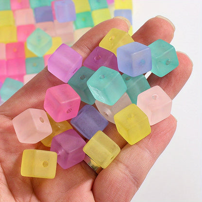 20pcs/lot Frosted Candy Color Acrylic Square Beads