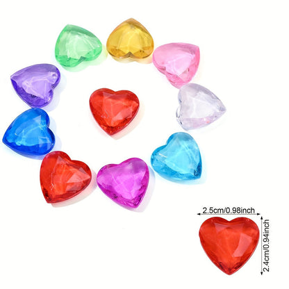 Faceted Heart Acrylic Beads