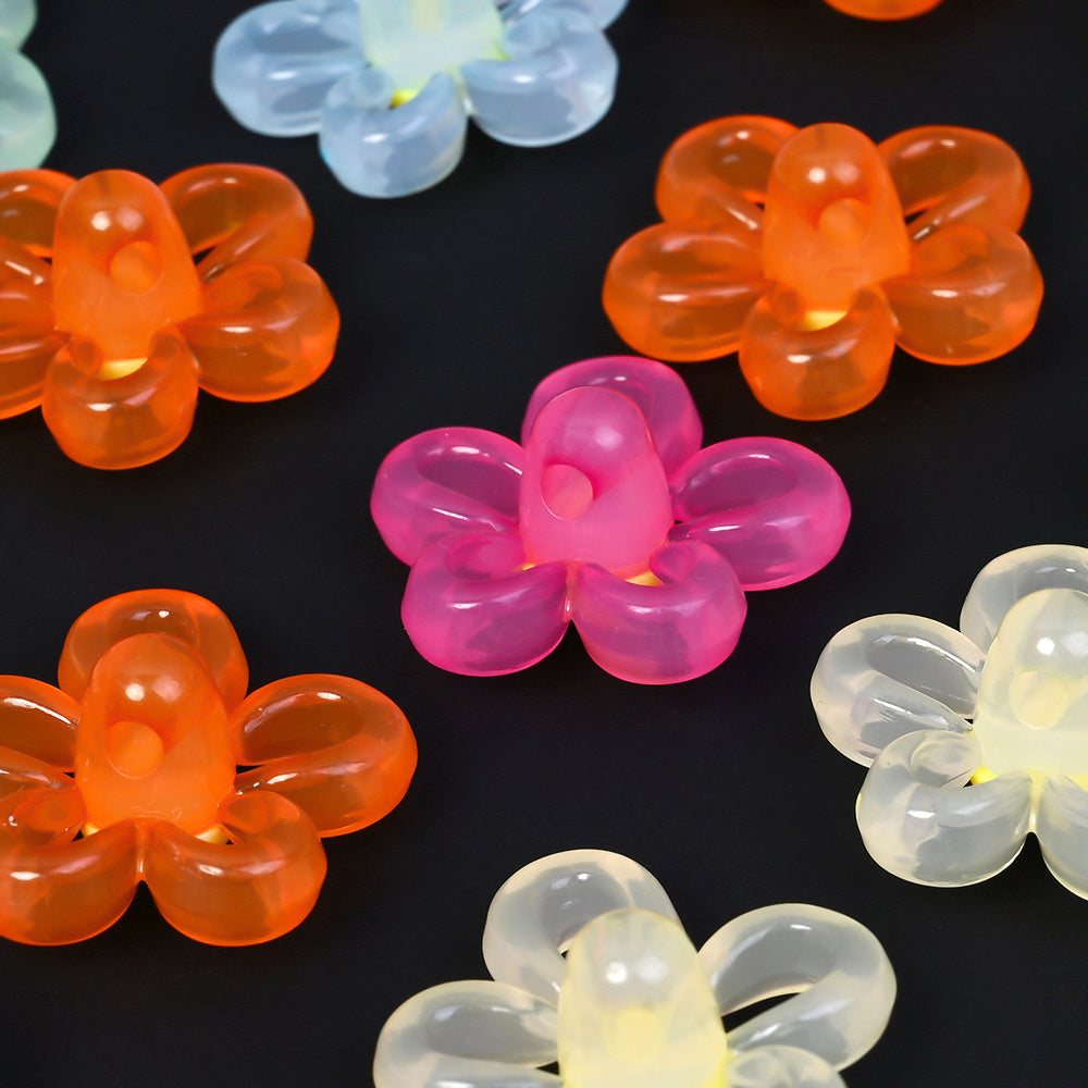 Macaron Color Flower Acrylic Beads