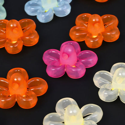 Macaron Color Flower Acrylic Beads