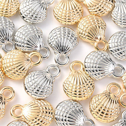 Gold and Silver CCB Shell Pendant Beads