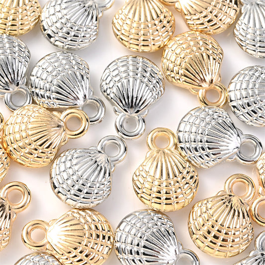 Gold and Silver CCB Shell Pendant Beads