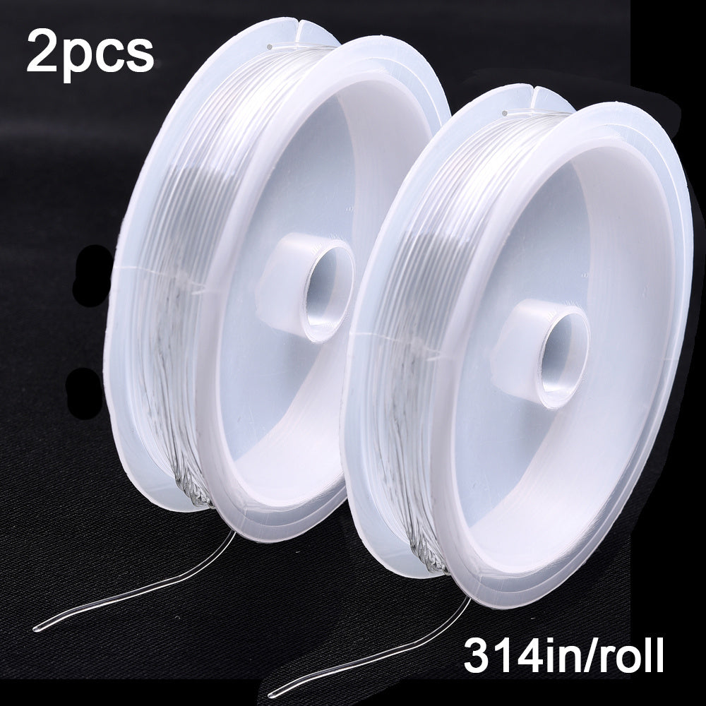 2PCS Transparent Crystal Elastic Beading Cord Set
