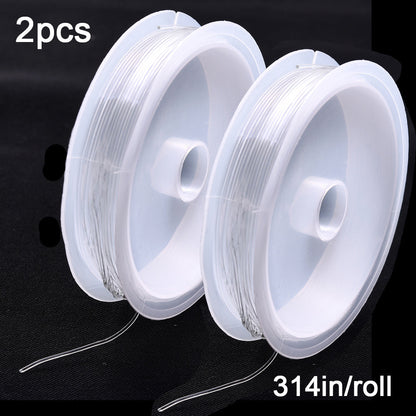 2PCS Transparent Crystal Elastic Beading Cord Set