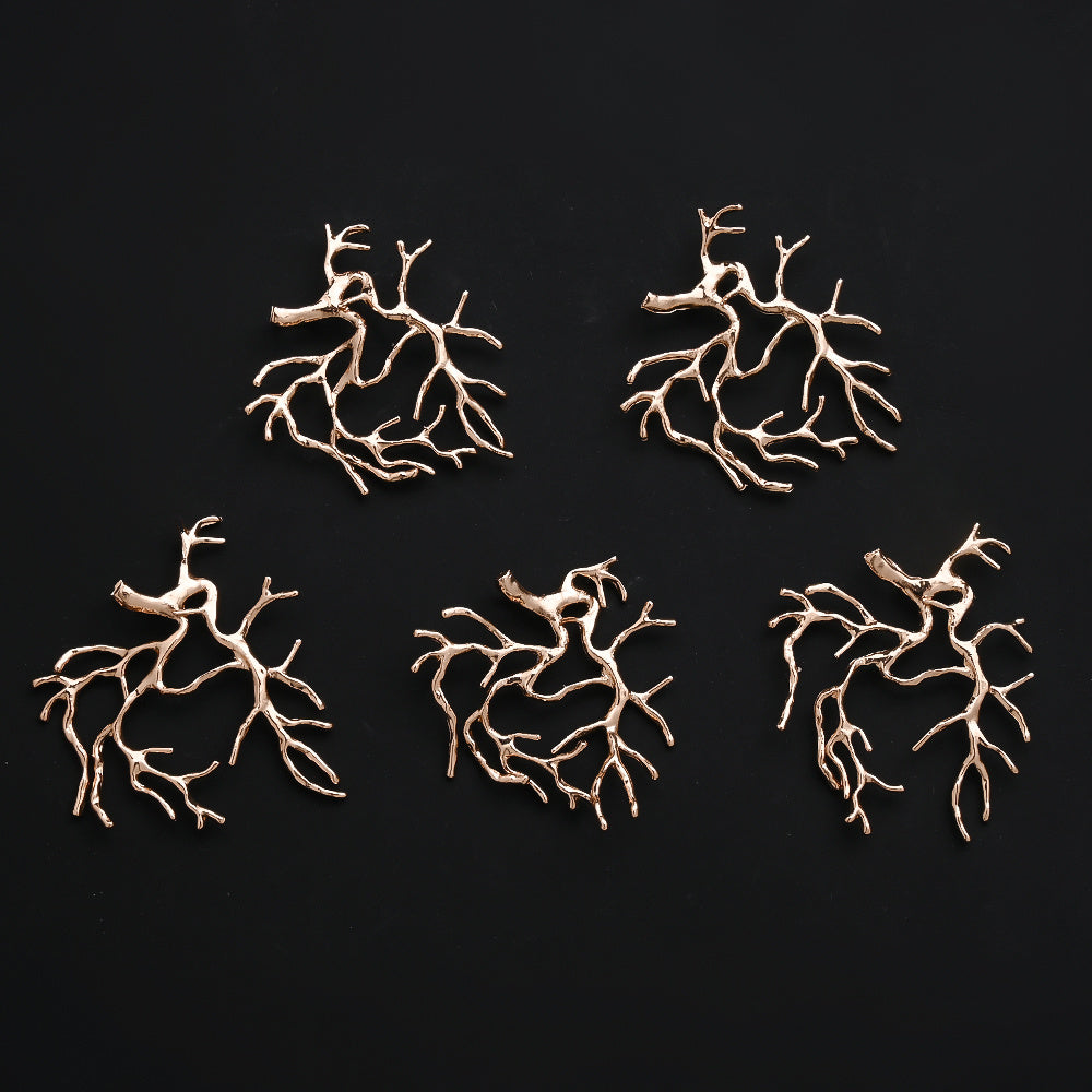 10PCS Gold & Silver Tree Branch Bead Cap Pendant Set