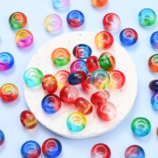 Clear Two-Color Acrylic Large Hole Spacer Beads