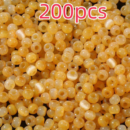 Mini Cat Eye Glass Spacer Beads