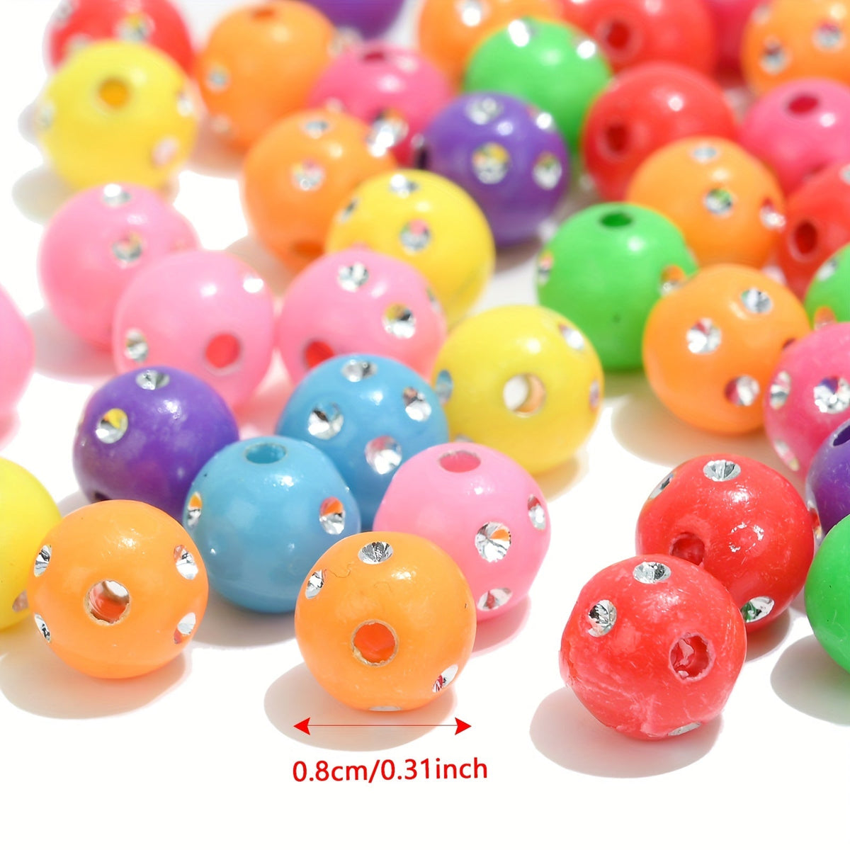 100PCS 8mm Acrylic Bead Set