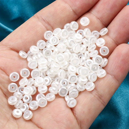White Abacus Flat Round Acrylic Beads