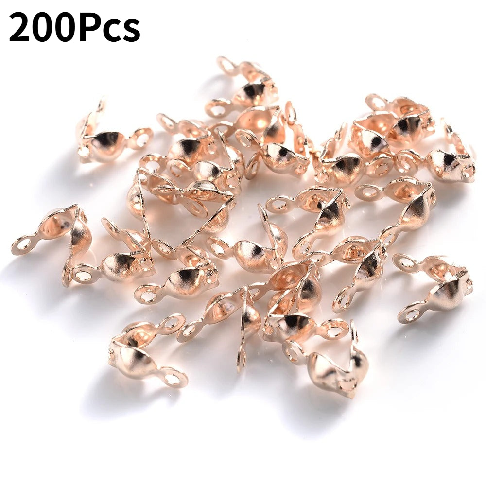 100/200pcs 4x8mm Ball Chain Connector Crimp Beads