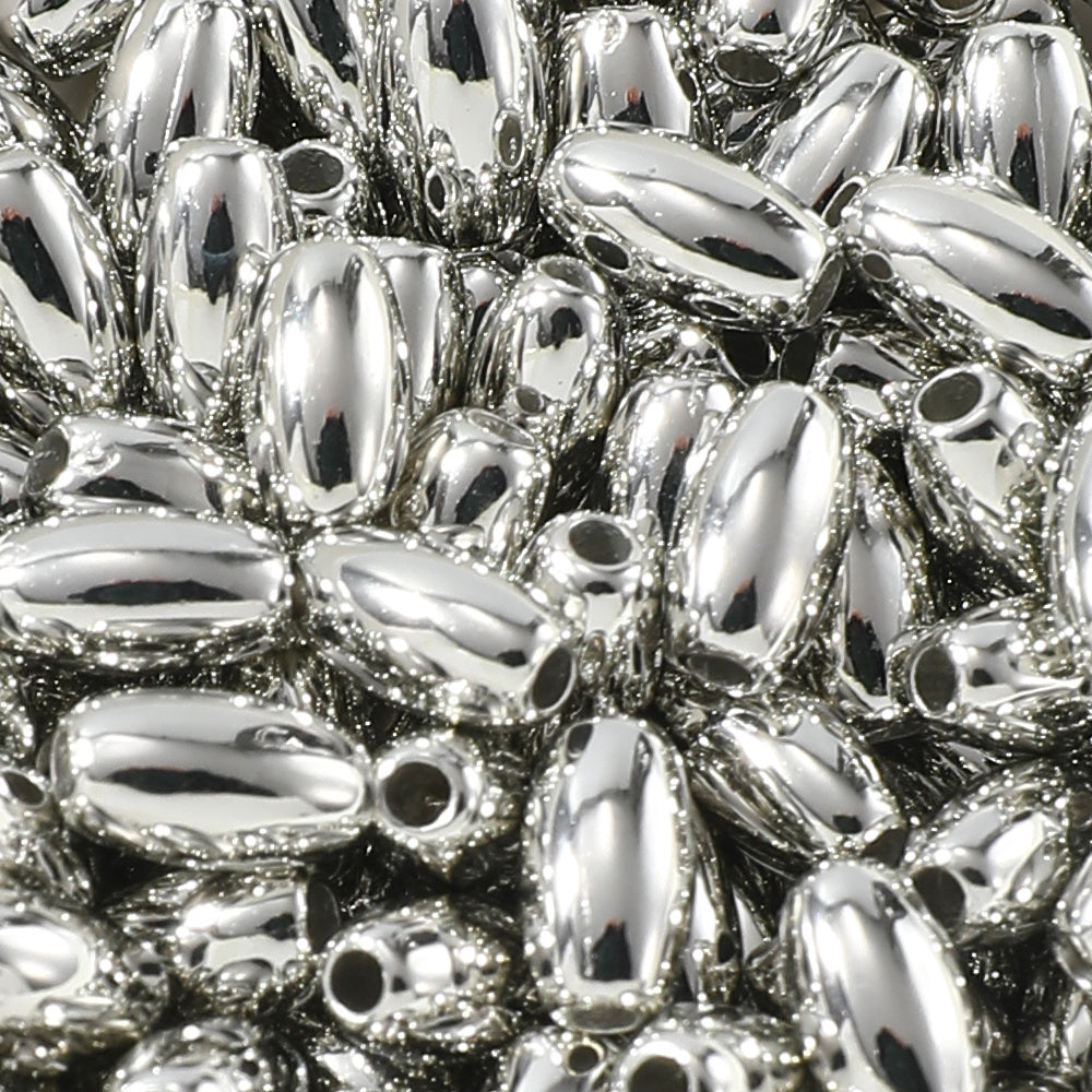 Gold and Silver Oval Acrylic Spacer Beads