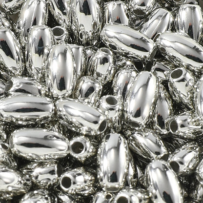Gold and Silver Oval Acrylic Spacer Beads