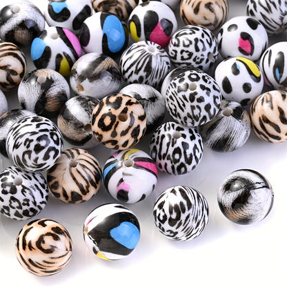 Leopard Print Acrylic Beads