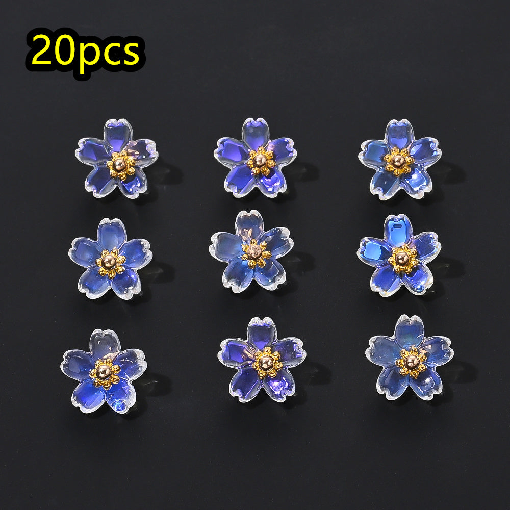 Shiny UV Iris Flower Beads