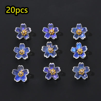 Shiny UV Iris Flower Beads