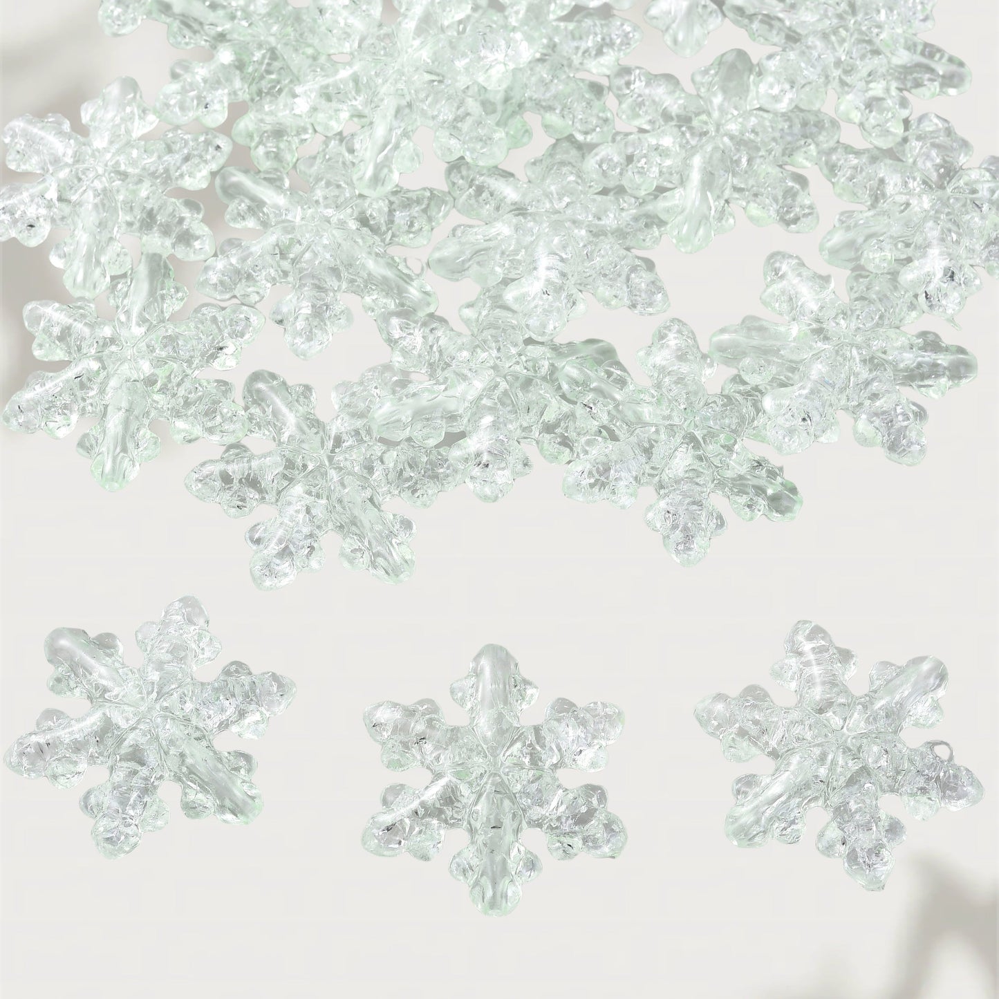 10PCS 27×31mm Snowflake Acrylic Spacer Bead Set