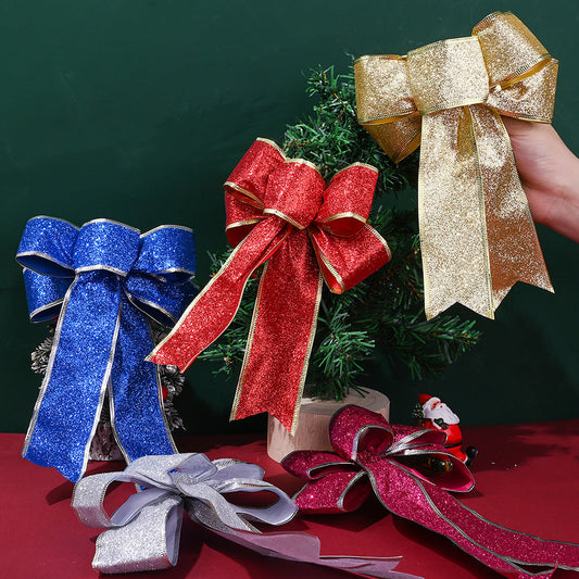 Colorful Glitter Christmas Ribbon Bows
