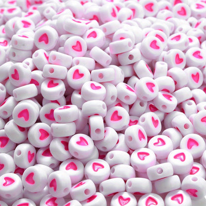 4x7 mm Acrylic Heart Beads