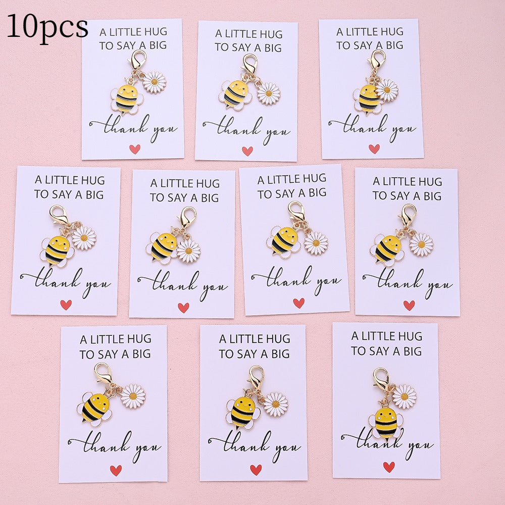 5/10-Set Bee & Daisy Flower Keychain Gift Set