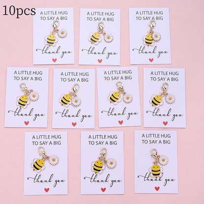 5/10-Set Bee & Daisy Flower Keychain Gift Set