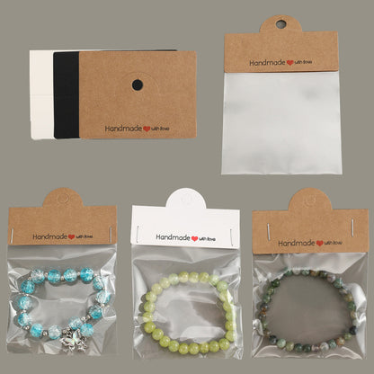200PCS Handmade Jewelry Packaging Set with Clear Bags & Cards