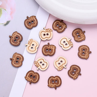 Apple Wood Double Hole Buttons
