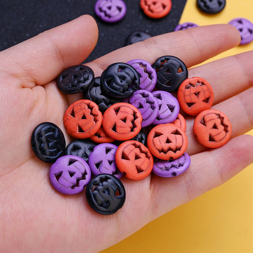 120pcs/box Turquoise Skull Pumpkin Beads Halloween Style Loose Spacer Beads for Jewelry Making DIY Handcrafts Accessories Festival Psrty House Decor Supplies Ideal Handmade Gifts