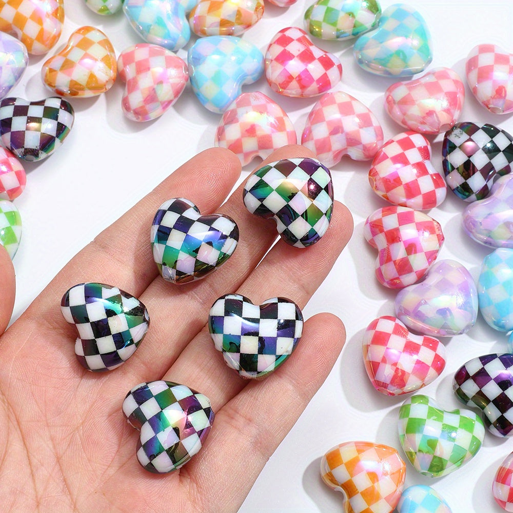 220pcs/box Mix Random Color Skull Heart Acrylic Beads Set