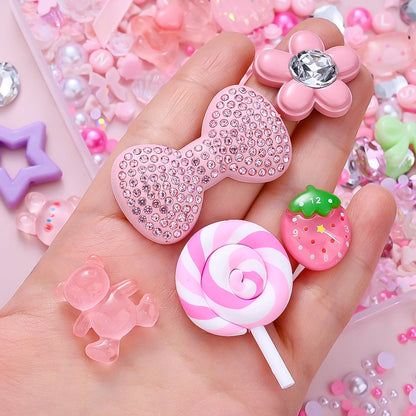Macaron Resin Love Bow Star Flatback Embellishment Set