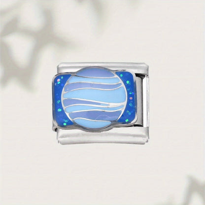 Space-Themed Stainless Steel Bead