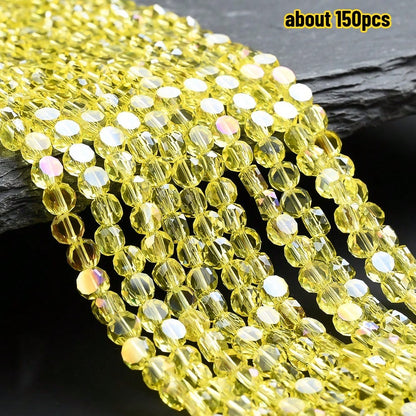 Multicolor AB Faceted Glass Beads