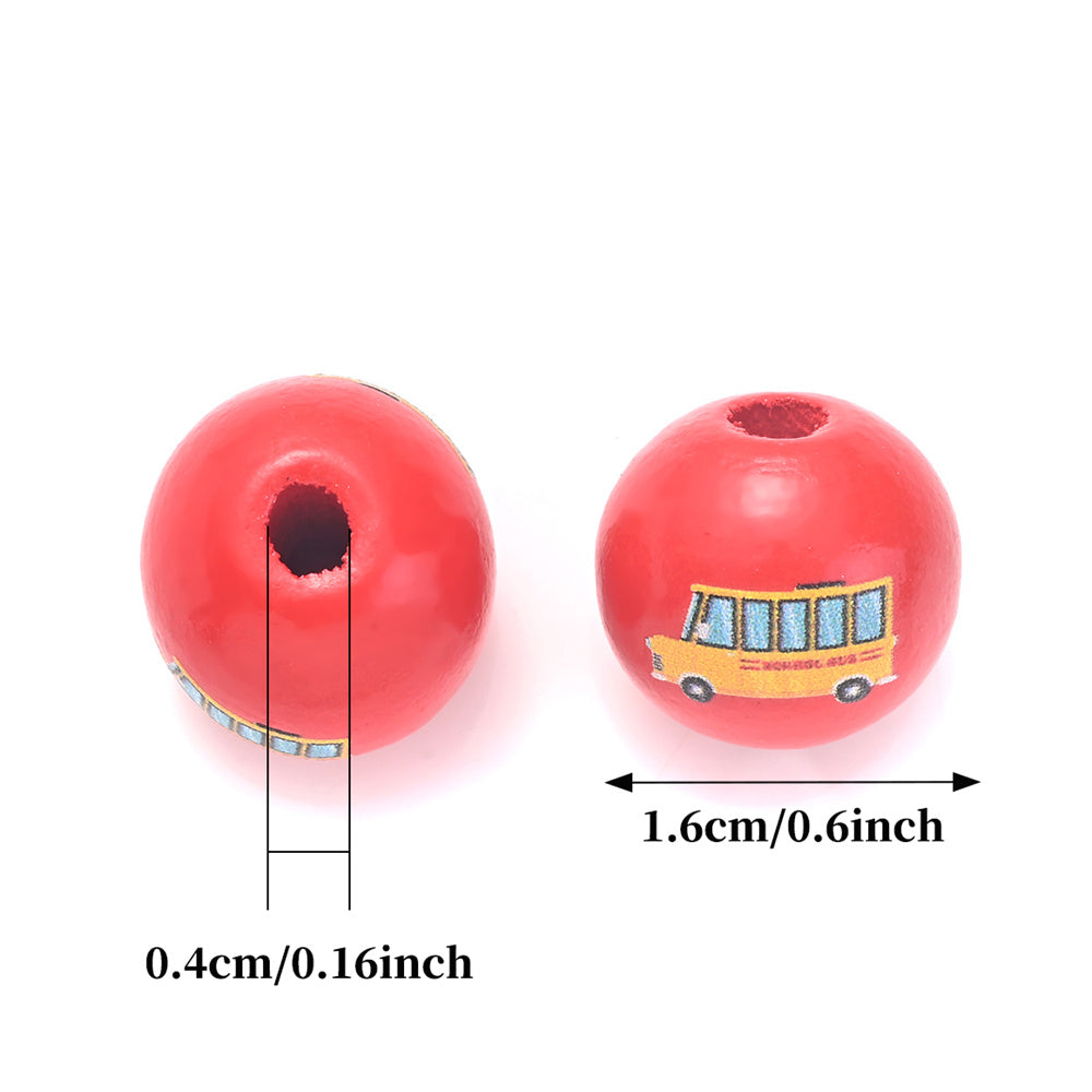 50/100pcs 16mm Colorful Round Punch Wooden Beads
