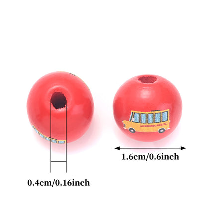50/100pcs 16mm Colorful Round Punch Wooden Beads
