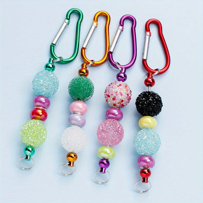 22-Piece Multicolor D-Shaped Beadable Keychain Hooks
