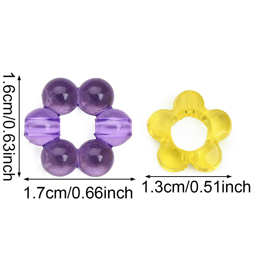 100pcs 13mm Translucent Flower Acrylic Beads