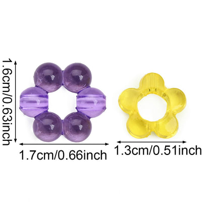 100pcs 13mm Translucent Flower Acrylic Beads
