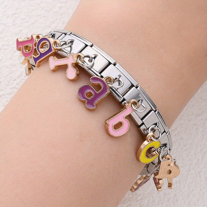 1PC A-Z English Letter Charm Link Set for 9mm Bracelets
