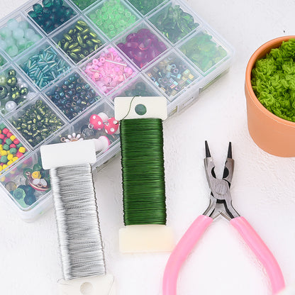 Green Glass Bead Set