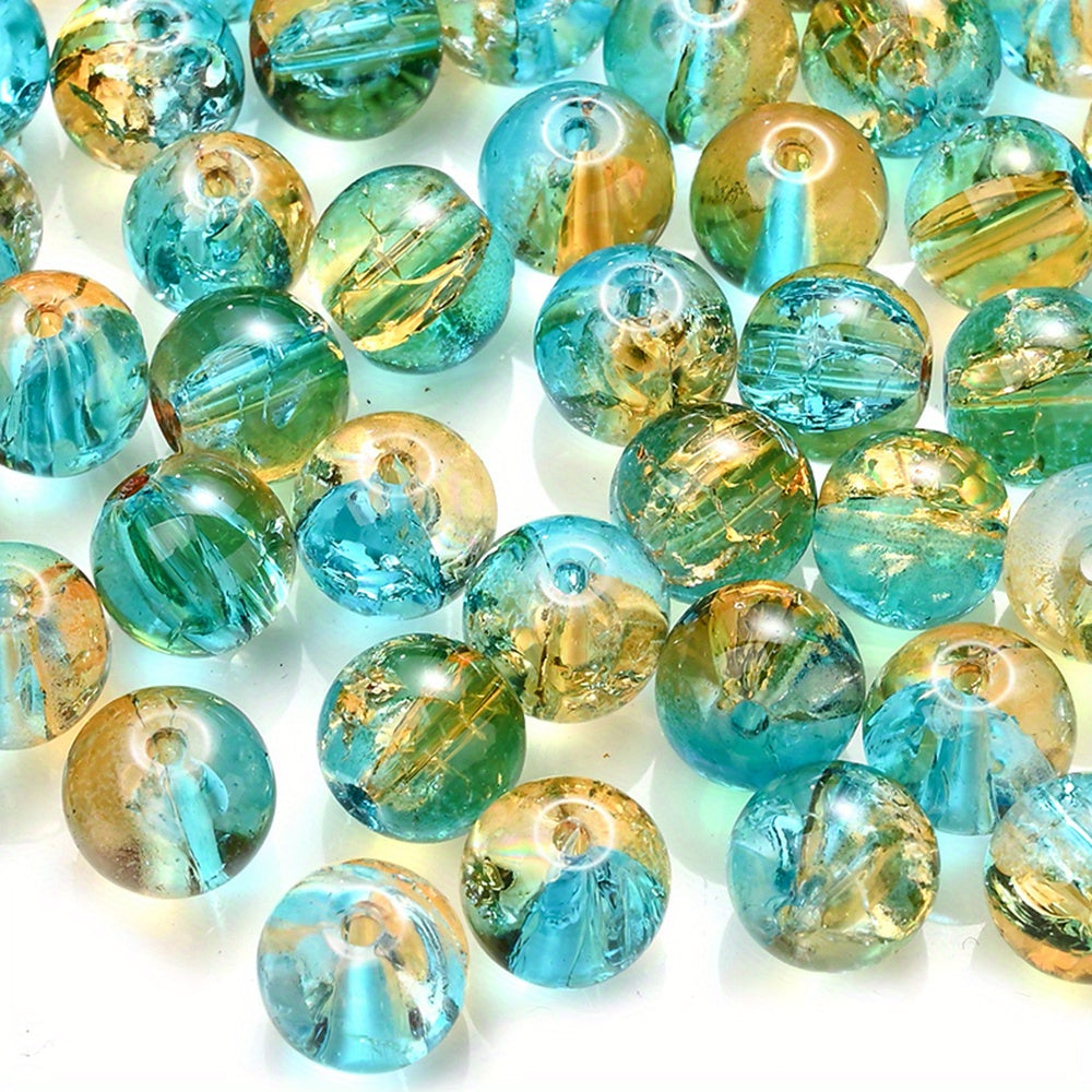 100PCS 8mm Gradient Glazed Flower Bead Set