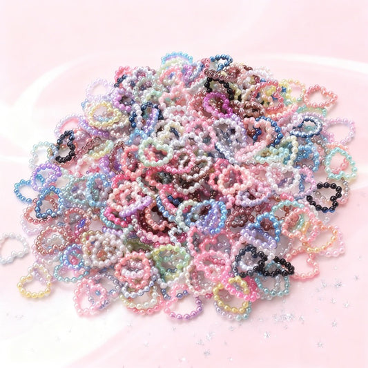 100pcs Colorful Heart-Shaped Acrylic Beads