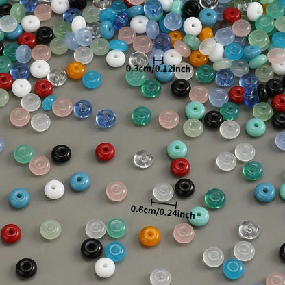 200pcs 3x6mm Colorful Glass Seed Abacus Beads
