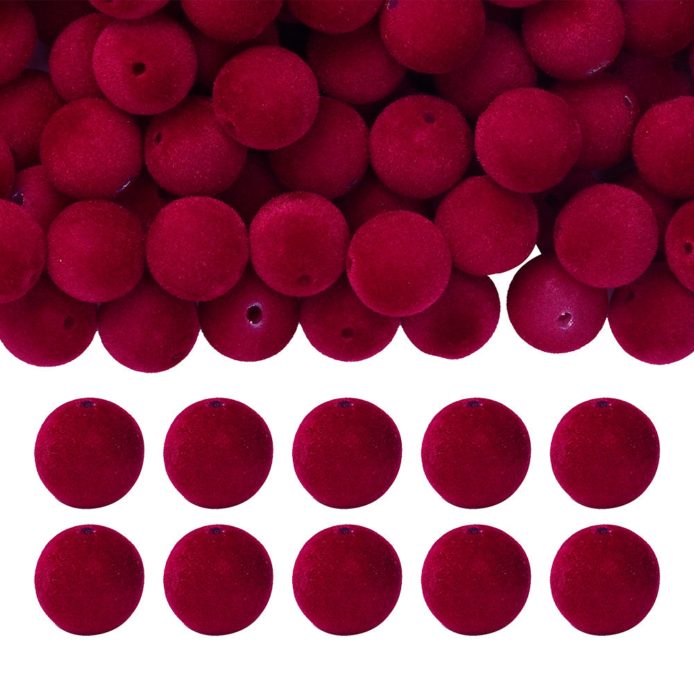 150pcs 16mm Winter Series Acrylic Flocking Beads