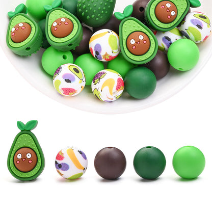 25PCS Fruit Collection Silicone Bead Set