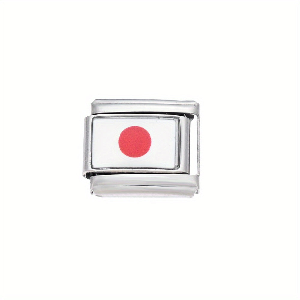 World Flag Alloy Bracelet Module