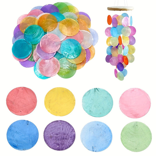 10-Piece Round Ocean Stone Pendants