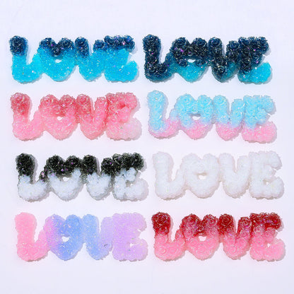 Glow LOVE Resin Letter Patches