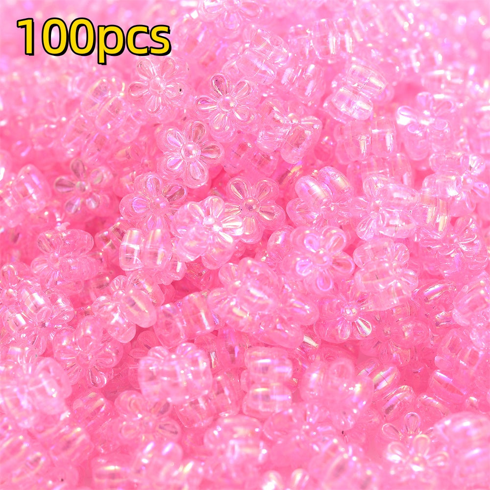 100pcs 4x7mm AB Color Flower Acrylic Beads