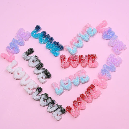 Glow LOVE Resin Letter Patches