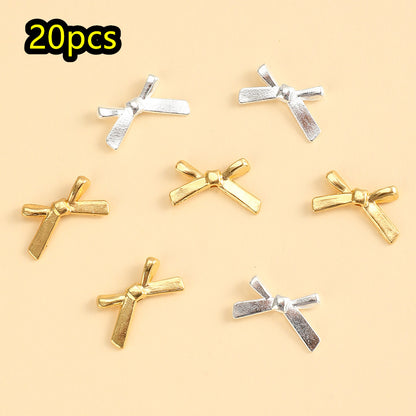 20pcs 12x20mm Tiny Bowknot Pendant Beads