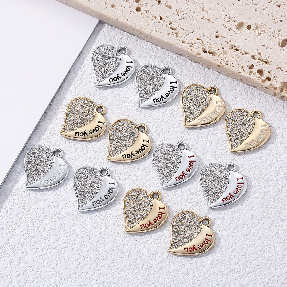 "I Love You" Heart Pendant Charms